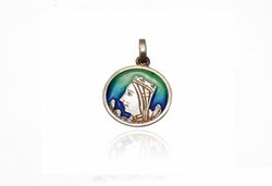 Medalla Plata Arior 1,7x1,7cm 1060584EPU Montserrat Esmaltada
