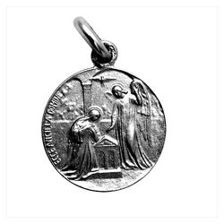 Medalla Plata Envejecida Angel De La Guarda 16mm MP1/1/17/16