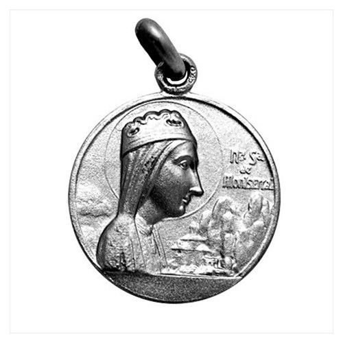 Medalla Plata Envejecida Nuestra Seńora De Montserrat 20mm MP1/1/13/20