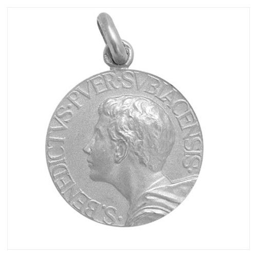 Medalla Plata Envejecida San Benito Joven 16mm MP1/1/101/16/0