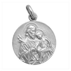 Medalla Plata Envejecida San Jose 18mm MP1/1/8/18/0