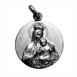 Medalla Plata Envejecida Virgen Del Carmen 18mm MP1/1/10/18