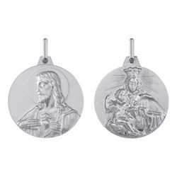 Medalla Plata Virgen Carmen-Sagrado Corazón De Jesús Argyor MRM 18mm (AG)1004575 Escapulario