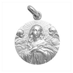 Medalla Plata Virgen Purisima 18mm MP1/1/12/18/0