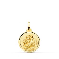 Medalla San Antonio Oro 18kts Bisel 16mm P8099-116