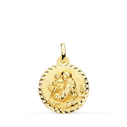 Saint Anthony Gold Medal 18k Crossed 18mm P8099-918