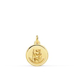 Medalla San Cristobal Oro 18kts Bisel 12mm P8090-112
