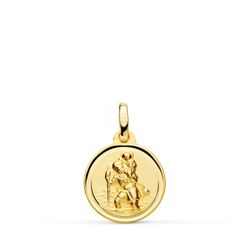 Medalla San Cristobal Oro 18kts Bisel 14mm P8090-114