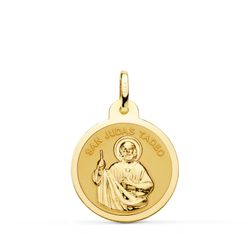 Medalla San Judas Tadeo Oro 18kts Brillo 20mm P8080-820