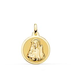 Medalla Santa Lucia Oro 18kts Brillo 18mm P8058-818
