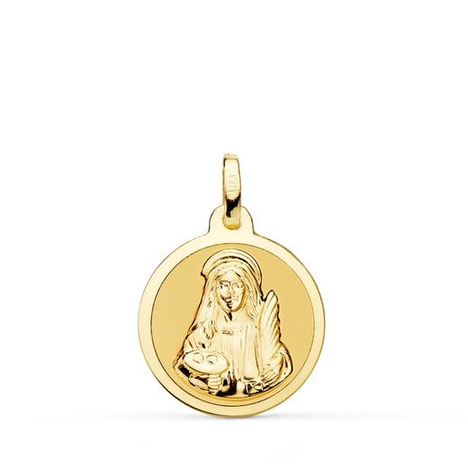 Médaille Sainte Lucie Or 18kts Luminosité 18mm P8058-818