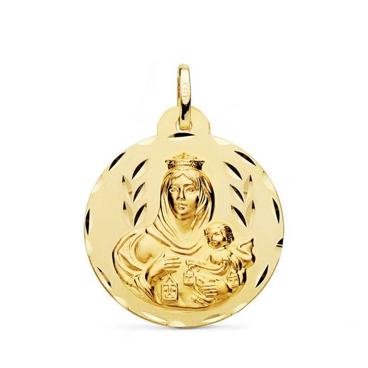 Médaille de la Vierge du Carmel en or 18 carats, 26 mm, P5002-326