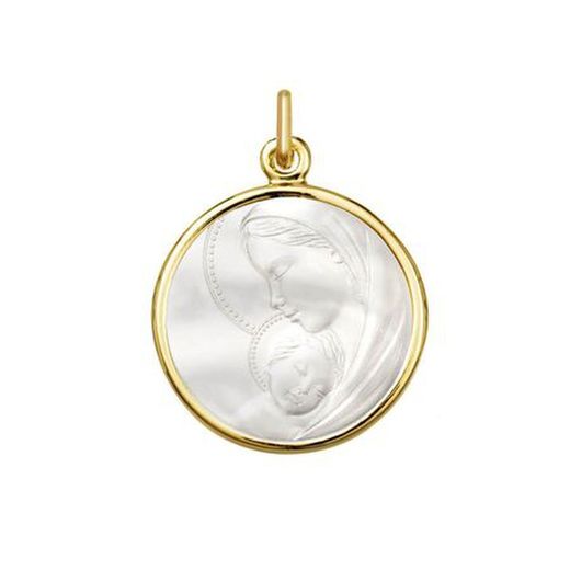 Medella Or 18 carats Vierge Madonna Argyor MRM 18 mm (18)1269003NC-18 mm Nacre