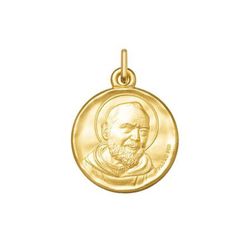 Médaille d'or 9 carats Padre Pio Argyor MRM 18 mm (9) 1269033 Mat
