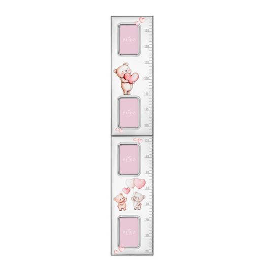 Metro Madera PU8733/R Infantil 4 Fotos Osos & Corazones Rosa
