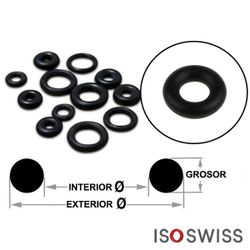 Mini Junta Coronas Caucho Iso Swiss 249774 2,05mm x 1,05mm x 0,50mm Diámetro