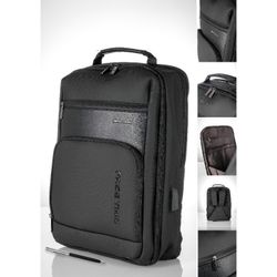 Mochila Tela Pierre Cardin PCX0331/6 Negro + Bolígrafo