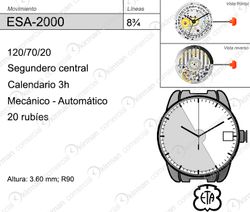 Movimiento Reloj Automático ETA ESA-2000