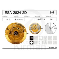 Movimiento Reloj Automático ETA ESA-2824-2D