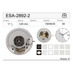 Movimiento Reloj Automático ETA ESA-2892-2