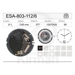 Movimiento Reloj Cuarzo ETA ESA-803-112/6 Calendario 6H