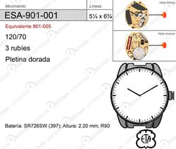 Movimiento Reloj Cuarzo ETA ESA-901-001