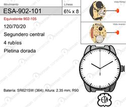 Movimiento Reloj Cuarzo ETA ESA-902-101
