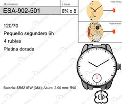Movimiento Reloj Cuarzo ETA ESA-902-501