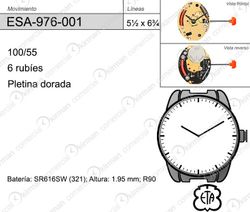 Movimiento Reloj Cuarzo ETA ESA-976-001