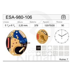 Movimiento Reloj Cuarzo ETA ESA-980-106