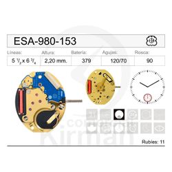 Movimiento Reloj Cuarzo ETA ESA-980-153