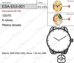 Movimiento Reloj Cuarzo ETA ESA-E03-001