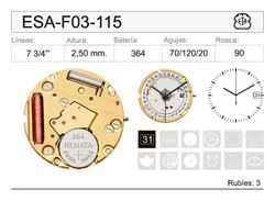Movimiento Reloj Cuarzo ETA ESA-F03-115
