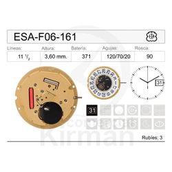 Movimiento Reloj Cuarzo ETA ESA-F06-161 Calendario 3H