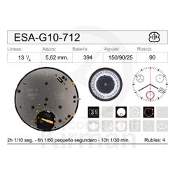 Movimiento Reloj Cuarzo ETA ESA-G10-712 Calendario 4H