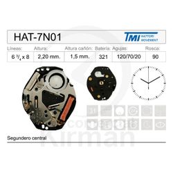 Movimiento Reloj Hattori Cuarzo HAT-7N01