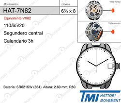 Movimiento Reloj Hattori Cuarzo HAT-7N82 Calendario 3H