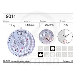 Movimiento Reloj Mecánico Cuerda Manual 9011 Equivalente ETA 6497