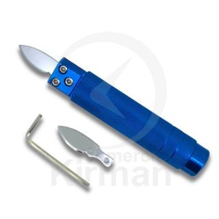 Navaja Acero/Aluminio 130mm 48091 Azul Abrir Fondos De Presión/mango moleteado
