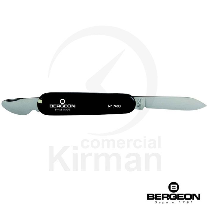 Navaja Bergeon Acero/Plástico 85mm 48047 Doble Cuchilla Para Abrir Fondos De Presión