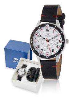 Pack Comunión Reloj Marea Niño Piel Negra B41307/3 Auriculares Inalámbricos Negros