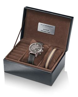 Pack Reloj Viceroy Hombre Piel Marrón y Colgante Piel Marrón 471109-99