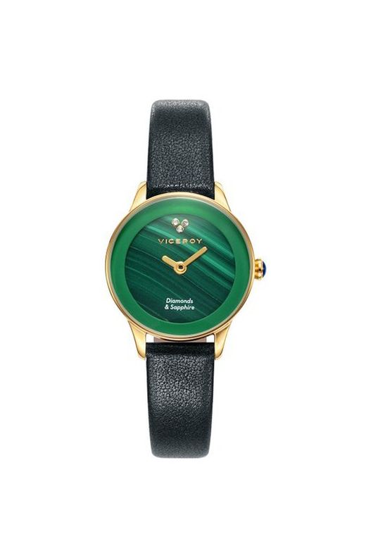 Pack Reloj Viceroy Mujer 471126-99 Piel Negra y Colgante Perla