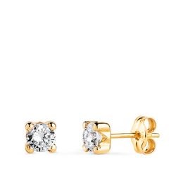 Pendientes 4 Garras Circonitas Oro 18kts 4mm N5700-4AP