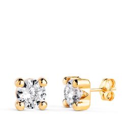 Pendientes 4 Garras Circonitas Oro 18kts 6mm N5700-6AP