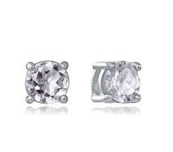 Pendientes Acero Baño Plata Viceroy Mujer 14455E01000 Piedra Topacio Blanco