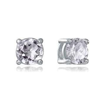 Pendientes Acero Baño Plata Viceroy Mujer 14455E01000 Piedra Topacio Blanco