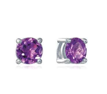Pendientes Acero Baño Plata Viceroy Mujer 14455E01019 Piedra Amatista