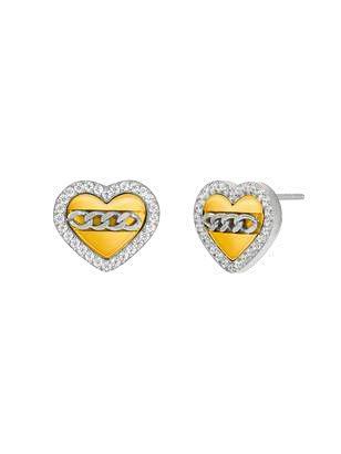 Pendientes Acero Bicolor Dorado Marea C02101/AQ Corazón Circonitas