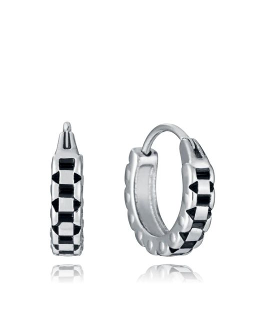 Pendientes Acero Bicolor Negro Viceroy Hombre 1,5cm 14336E01000 Aro